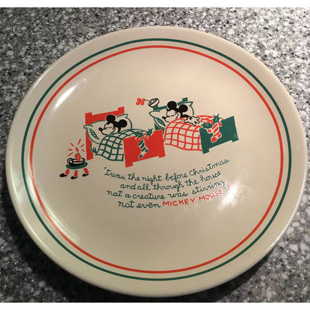 Season's Greetings From Mickey Salad Plate