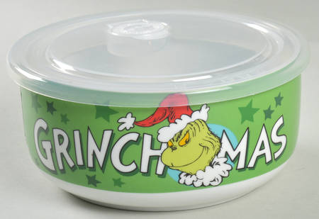 The Grinch (Miscellaneous) 26 Oz Round Plastic Microwave Bowl & Vented Lid