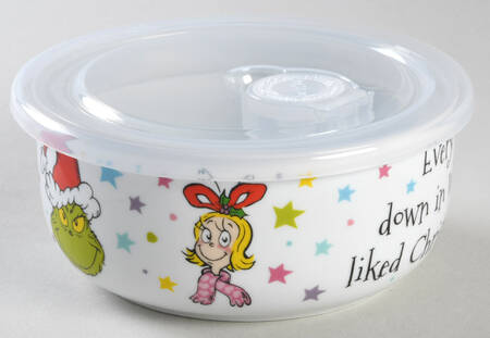 The Grinch (Miscellaneous) 16 Oz Round Plastic Microwave Bowl & Vented Lid