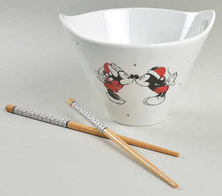 Mickey and Minnie Christmas Fun Noodle Bowl & Chopsticks Set