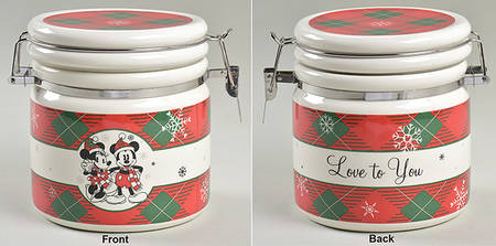 Mickey and Minnie Christmas Fun Small Canister with Hinged Lid