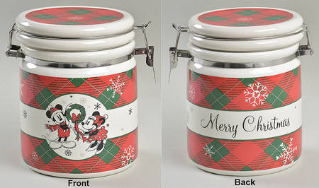 Mickey and Minnie Christmas Fun Medium Canister with Hinged Lid