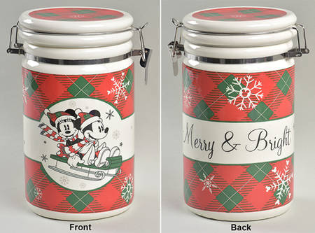 Mickey and Minnie Christmas Fun Large Canister with Hinged Lid