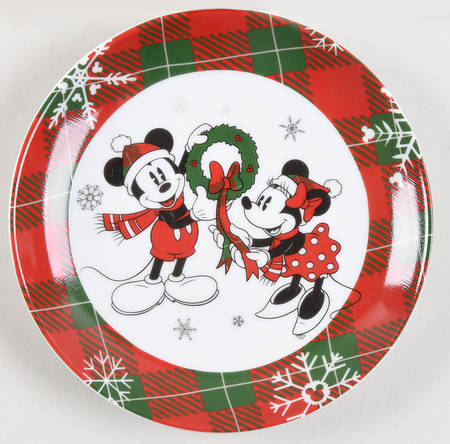Mickey and Minnie Christmas Fun Appetizer Plate