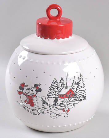 Mickey and Minnie Christmas Fun Cookie Jar & Lid