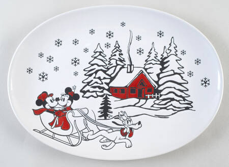 Mickey and Minnie Christmas Fun 14" Oval Serving Platter