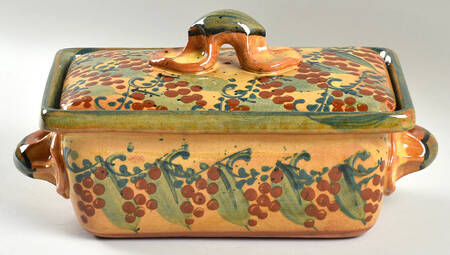Corsica Pottery Art 2 Quart Rectangular Covered Casserole by Sud & Co Provence Pottery