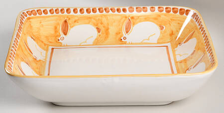 Ravello Yellow 12" Square Vegetable Bowl