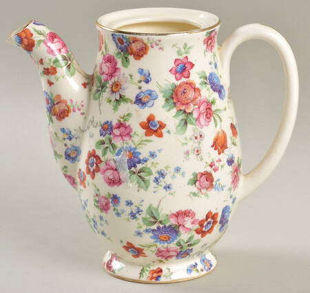 DORSET (CHEERY CHINTZ, GOLD TRIM) Individual Coffee Pot No Lid