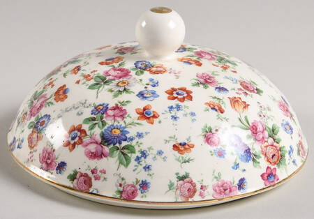 DORSET (CHEERY CHINTZ, GOLD TRIM) Lid for Muffin Dish