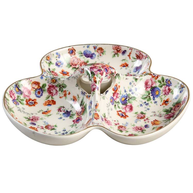 DORSET (CHEERY CHINTZ, GOLD TRIM) 3-Part Relish