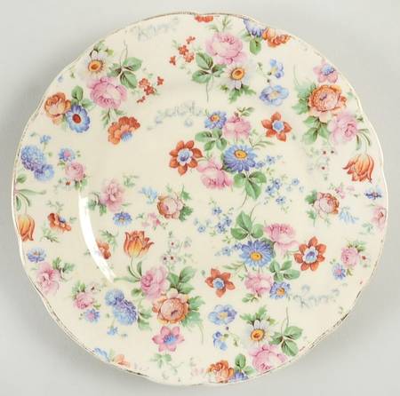 DORSET (CHEERY CHINTZ, GOLD TRIM) Bread & Butter Plate