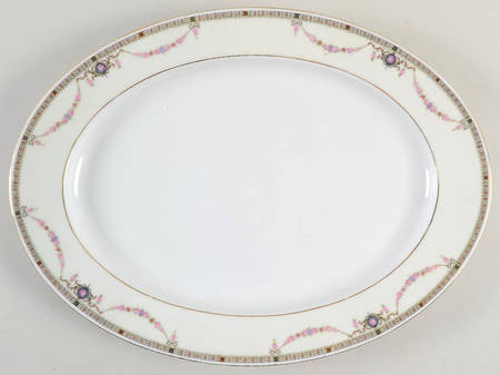 EAM3 (CREAM RIM) 16" Oval Serving Platter