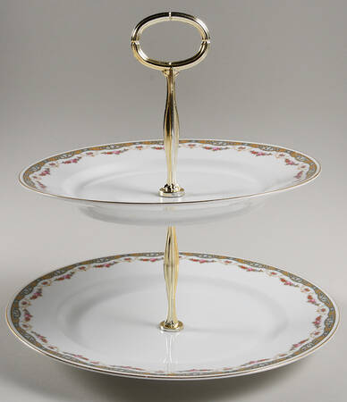 The Moran 6 5/8"-10"  2 Tiered Serving Tray (Dp, Sp) HC
