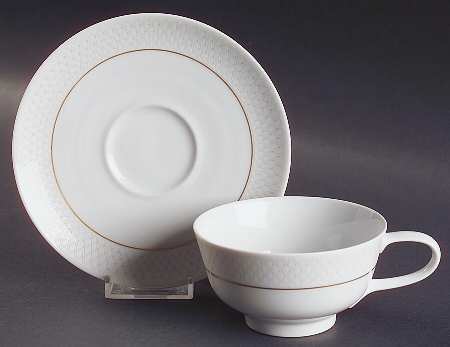 Cameo Flat Cup & Saucer Set by Easterling