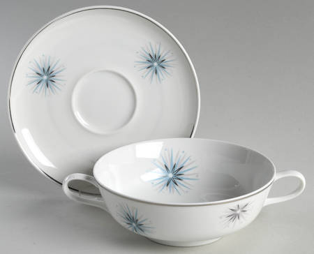 Celestial Flat Cream Soup Bowl & Saucer Set