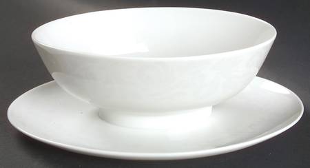 Damask Gravy Boat with Attached Underplate