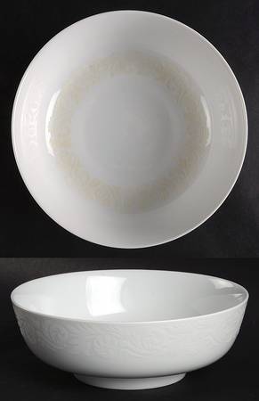Double Damask 7" Round Vegetable Bowl