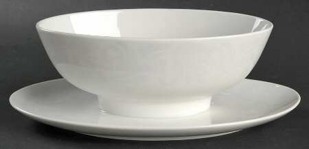Double Damask Gravy Boat with Attached Underplate