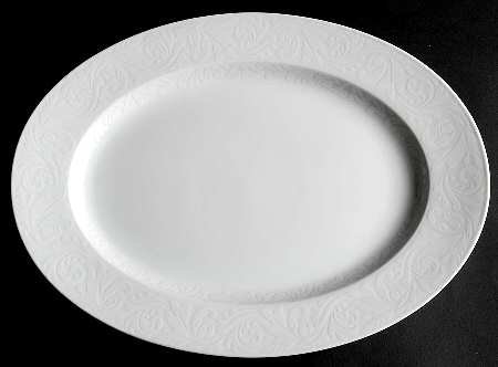 Double Damask 15" Oval Serving Platter