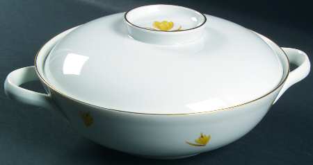 Golden Crocus Round Covered Vegetable