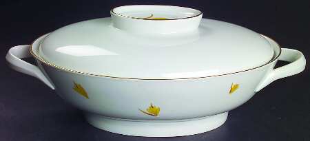 Golden Crocus Oval Covered Vegetable