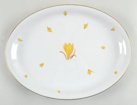 Golden Crocus 12" Oval Serving Platter