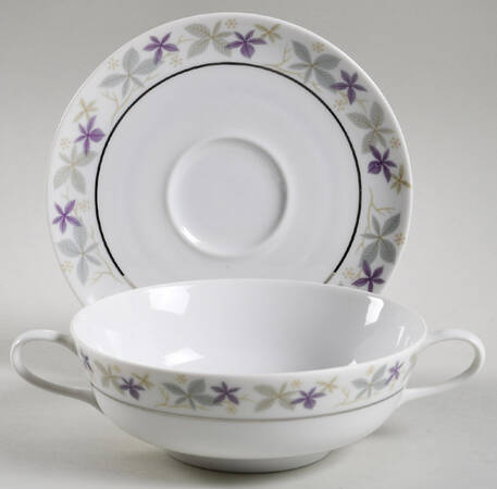 Laurette Cream Soup Bowl & Saucer Set