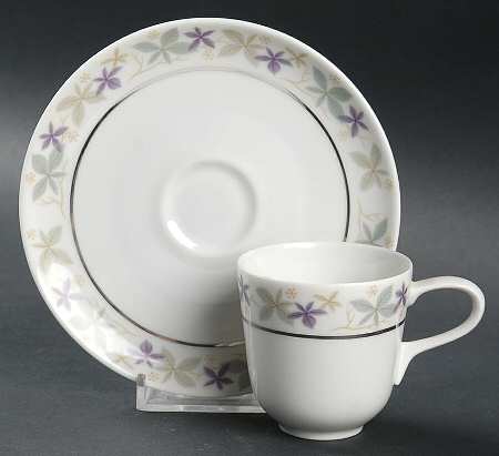 Laurette Flat Demitasse Cup & Saucer Set