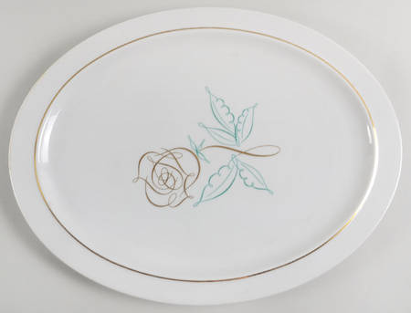 Spencerian Rose 16" Oval Serving Platter