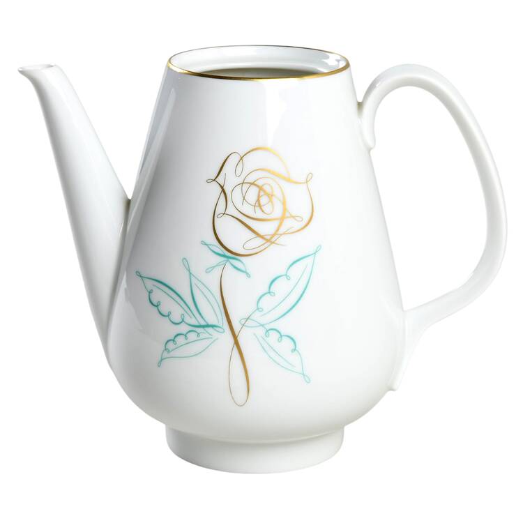 Spencerian Rose Coffee Pot No Lid