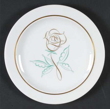 Spencerian Rose Salad Plate
