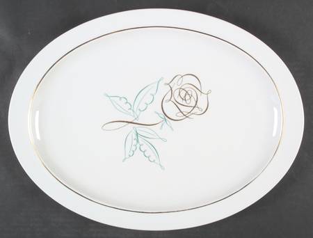 Spencerian Rose 16" Oval Serving Platter