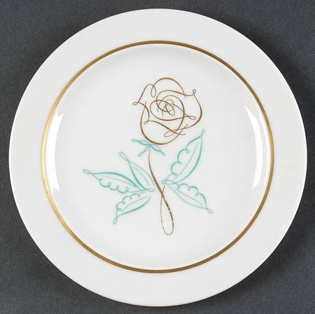 Spencerian Rose Bread & Butter Plate
