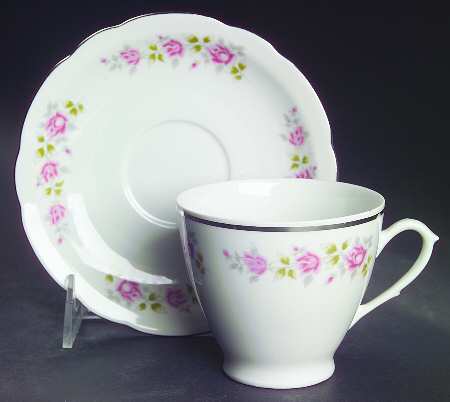 Bella Rose Footed Cup & Saucer Set