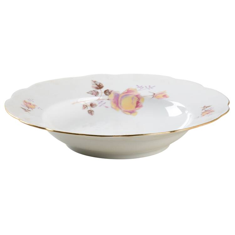 Tea Rose Rim Soup Bowl