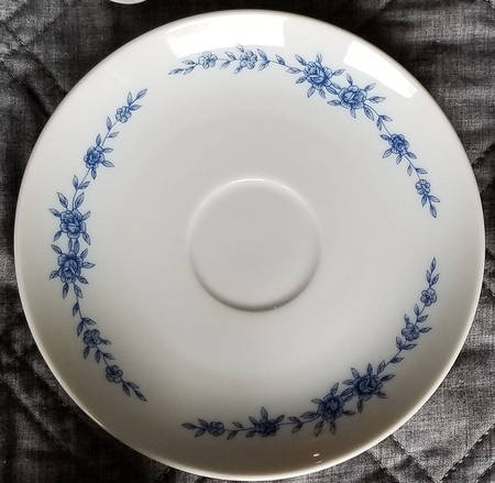 Blue Brocade Saucer