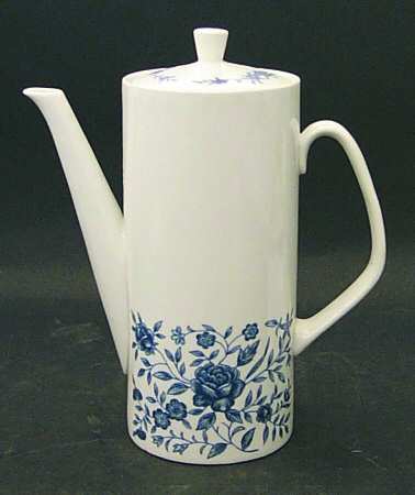 Blue Brocade Coffee Pot & Lid