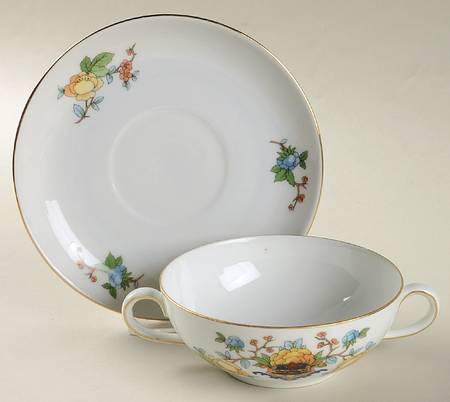 1374 Flat Cream Soup Bowl & Saucer Set