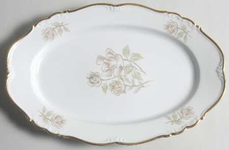 Bridal Rose 13" Oval Serving Platter
