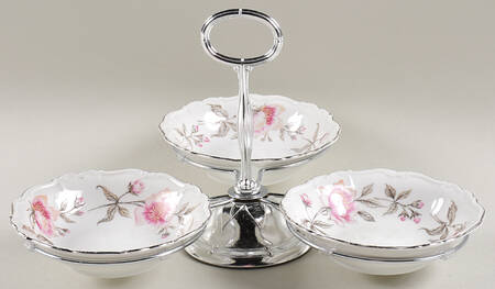 Clairmont 7" x 12" 3-Part Relish & Metal Stand (FR) HC