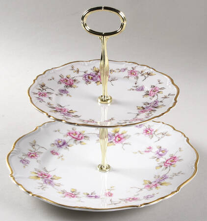 Delphine 6 5/8"-10"  2 Tiered Serving Tray (Dp, Sp) HC