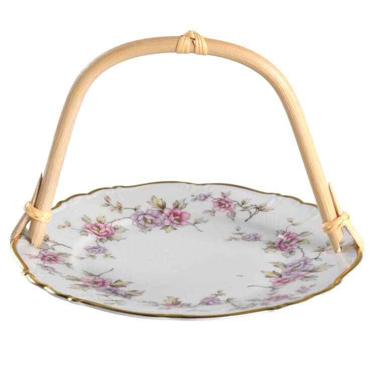 Delphine 5 3/8"-5 5/8" Bamboo Handled Serving Plate  HC