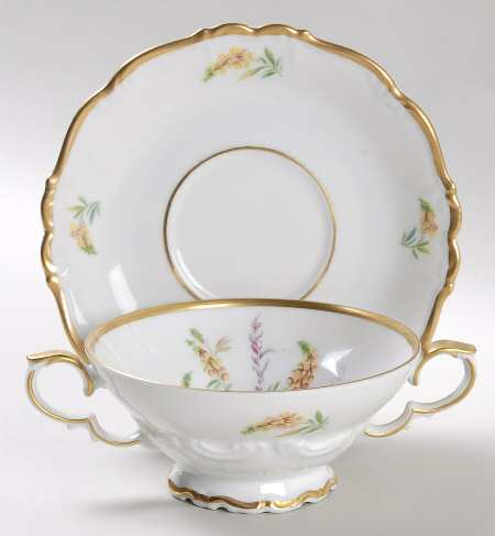 Dorchester Footed Cream Soup Bowl & Saucer Set