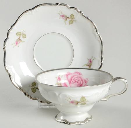 Empire Rose Footed Cup & Saucer Set