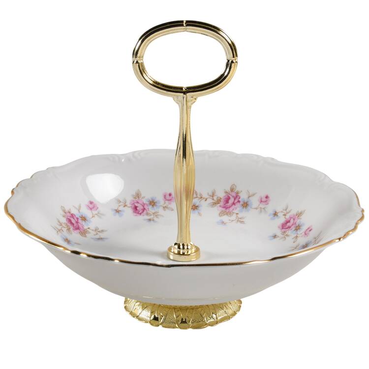 Florence 6"-7" Handled Footed Nut Dish HC