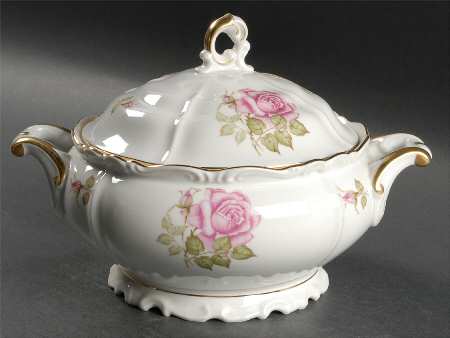 Franconia Rose Round Covered Vegetable
