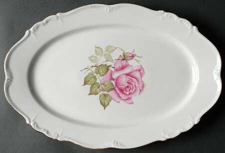 Franconia Rose 15" Oval Serving Platter