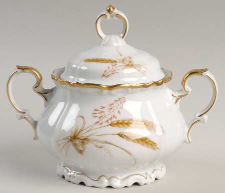 Golden Wheat Sugar Bowl & Lid