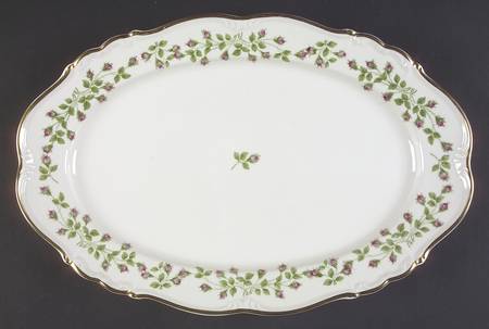 Hedgerose 15" Oval Serving Platter